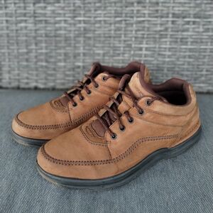 Rockport Brown Leather Oxford Shoes Men’s 10.5 M Comfort Casual Lace-Up